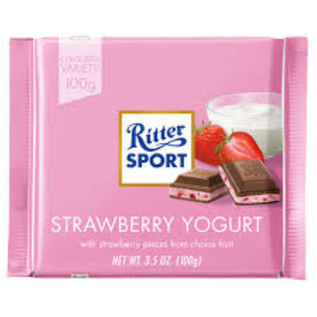RITTER SPORT STRAWBERRY YOGHURT CHOCOLATE 100G